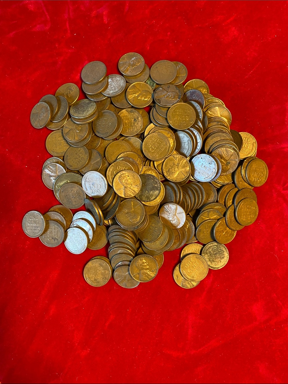 217 Vintage Copper Wheat Pennies Unsearched Bulk